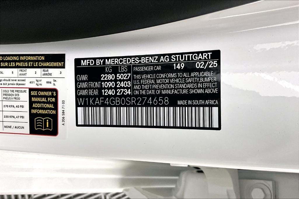 new 2025 Mercedes-Benz C-Class car, priced at $51,660