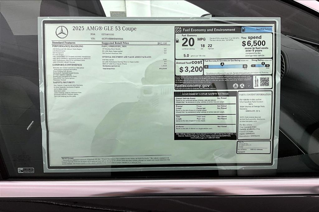 new 2025 Mercedes-Benz AMG GLE 53 car, priced at $93,335