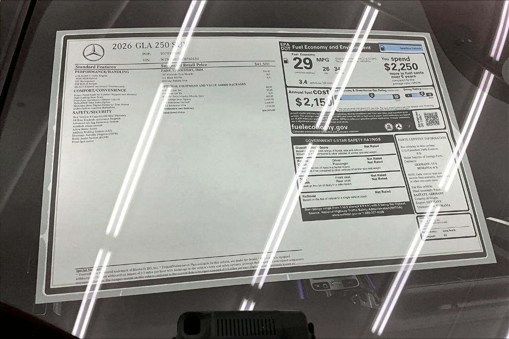 new 2026 Mercedes-Benz GLA 250 car, priced at $46,995