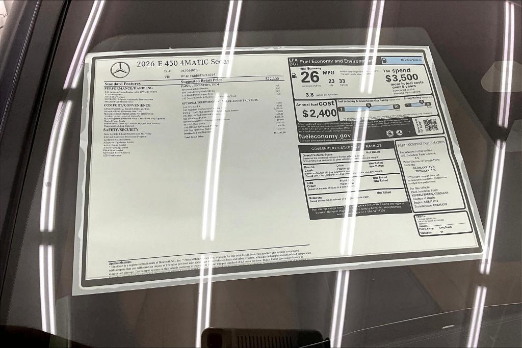 new 2026 Mercedes-Benz E-Class car, priced at $81,295