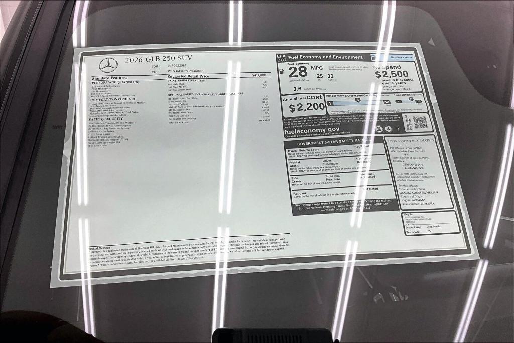 new 2026 Mercedes-Benz GLB 250 car, priced at $46,635