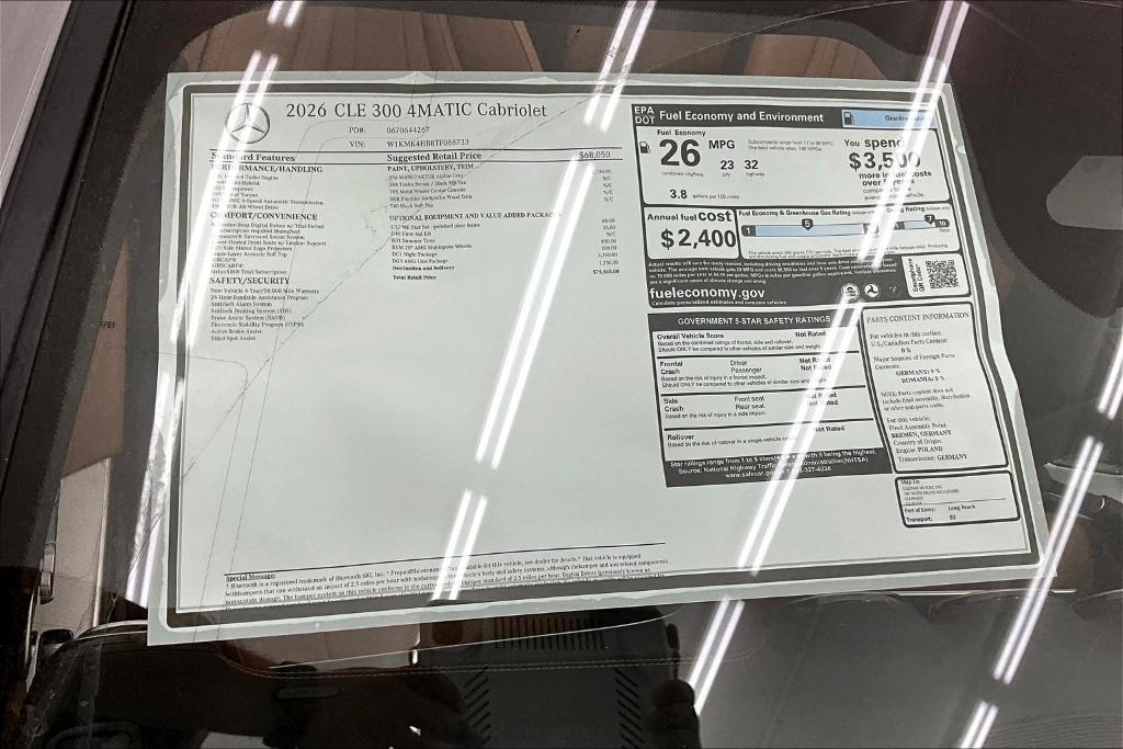 new 2026 Mercedes-Benz CLE 300 car, priced at $75,565