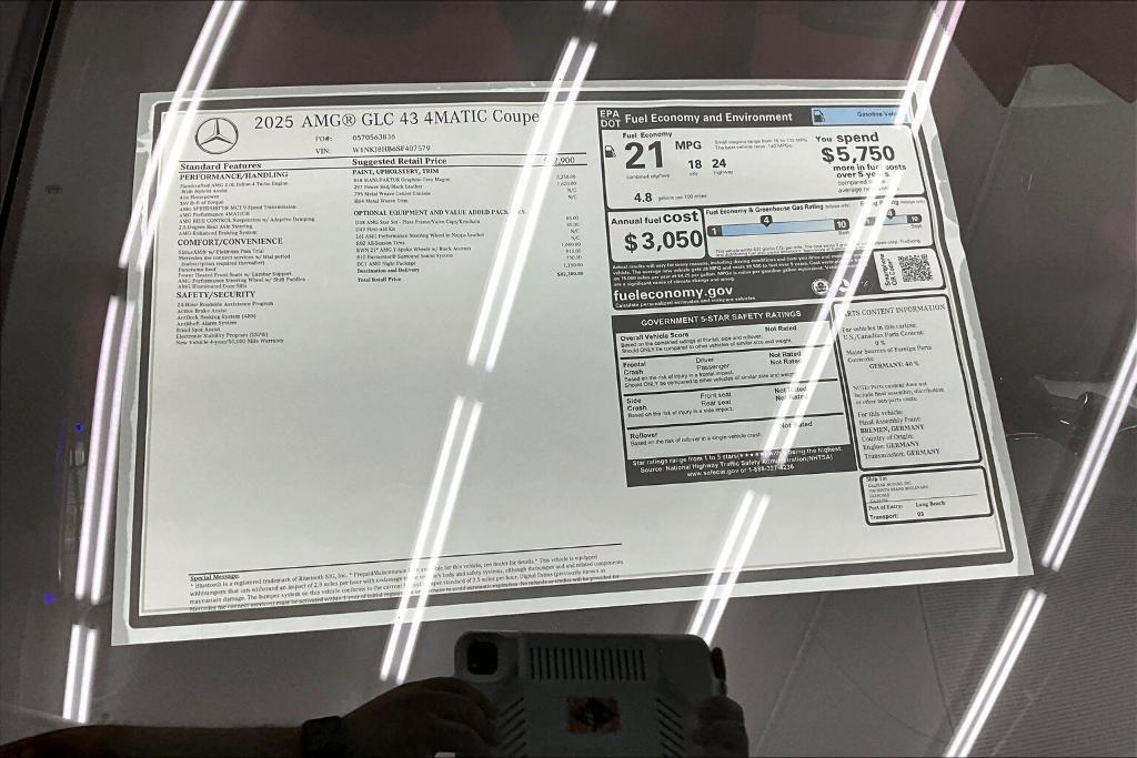 new 2025 Mercedes-Benz AMG GLC 43 car, priced at $82,300