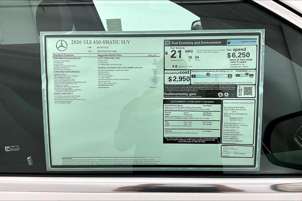 new 2026 Mercedes-Benz GLS 450 car, priced at $93,080
