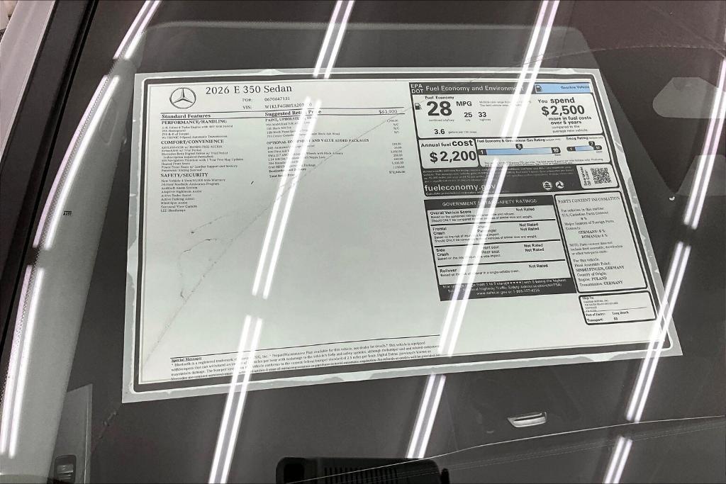 new 2026 Mercedes-Benz E-Class car, priced at $72,545