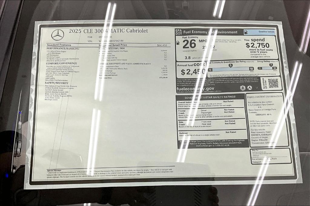 new 2025 Mercedes-Benz CLE 300 car, priced at $75,550