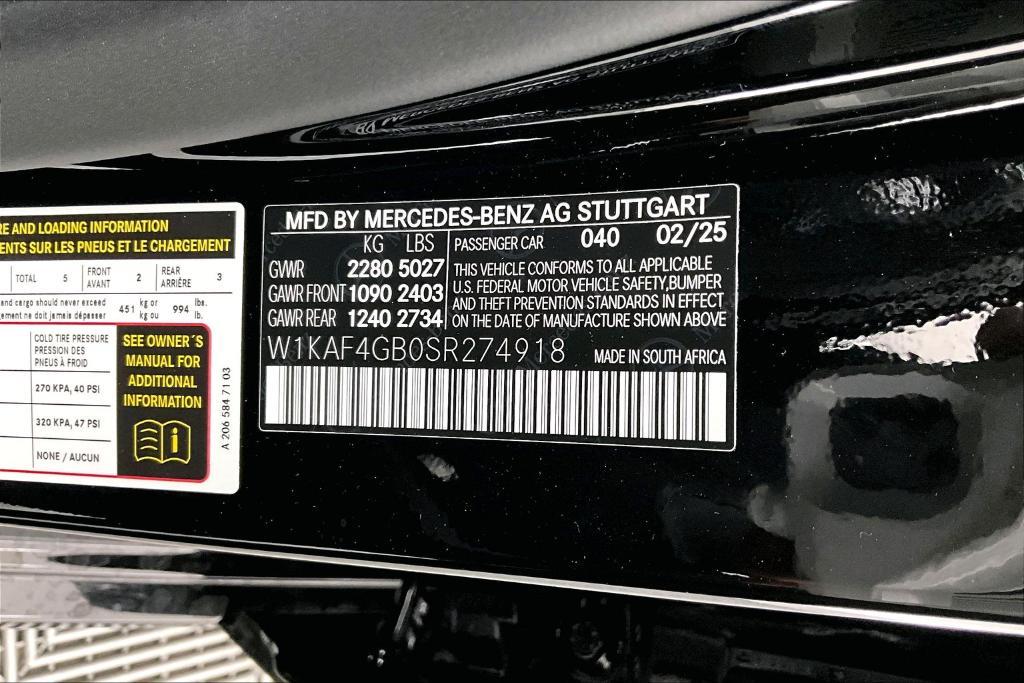 new 2025 Mercedes-Benz C-Class car, priced at $50,660