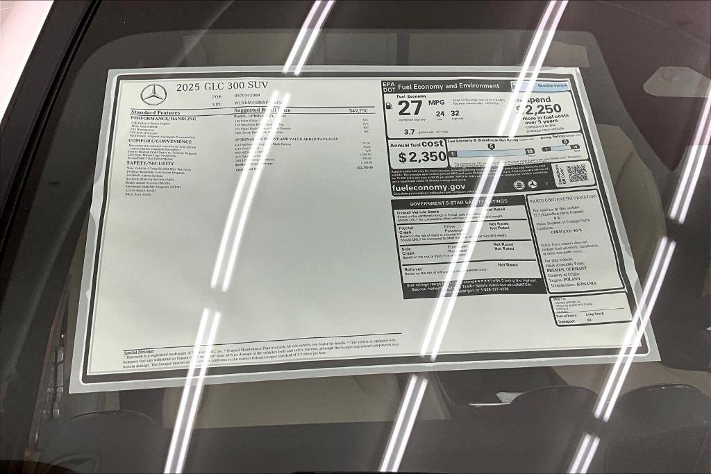 new 2025 Mercedes-Benz GLC 300 car, priced at $52,705