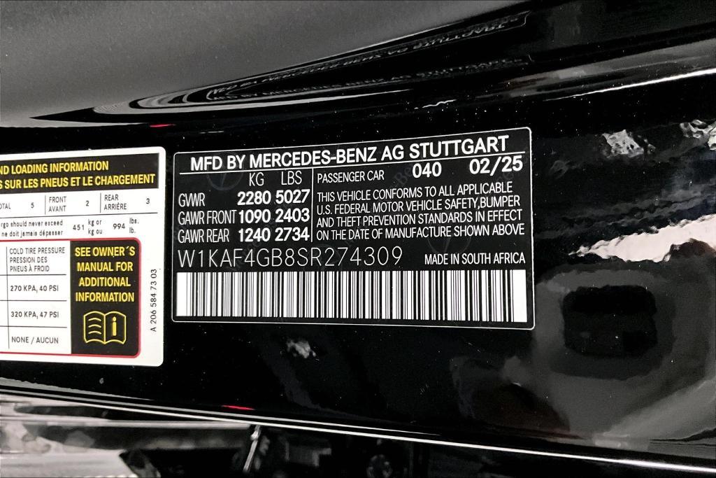 new 2025 Mercedes-Benz C-Class car, priced at $53,635