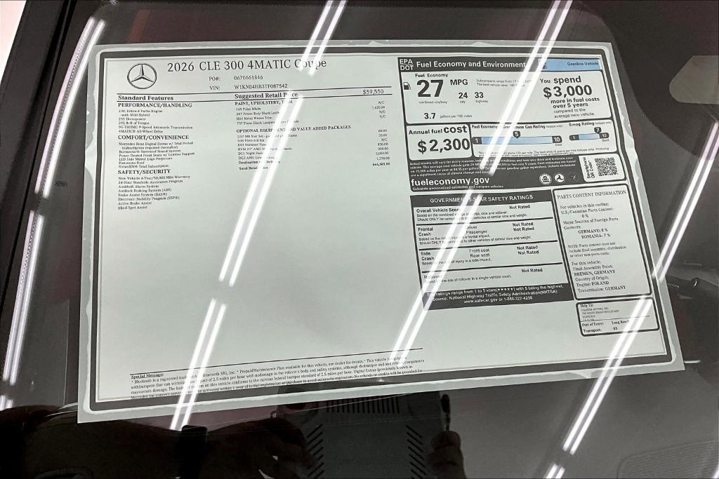 new 2026 Mercedes-Benz CLE 300 car, priced at $66,585