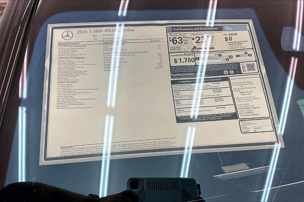new 2026 Mercedes-Benz S-Class car, priced at $136,170