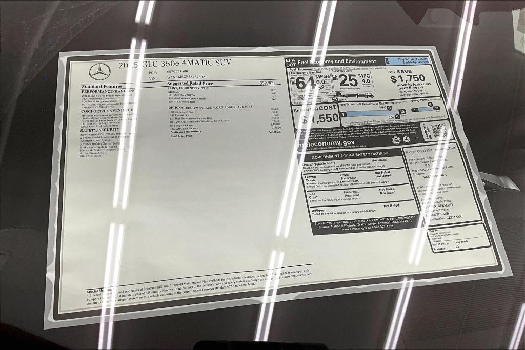 new 2025 Mercedes-Benz GLC 350e car, priced at $66,085