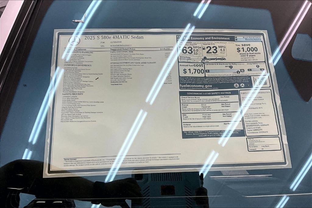 new 2025 Mercedes-Benz S-Class car, priced at $145,765
