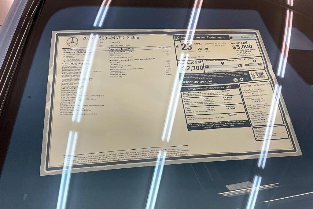 new 2026 Mercedes-Benz S-Class car, priced at $133,160
