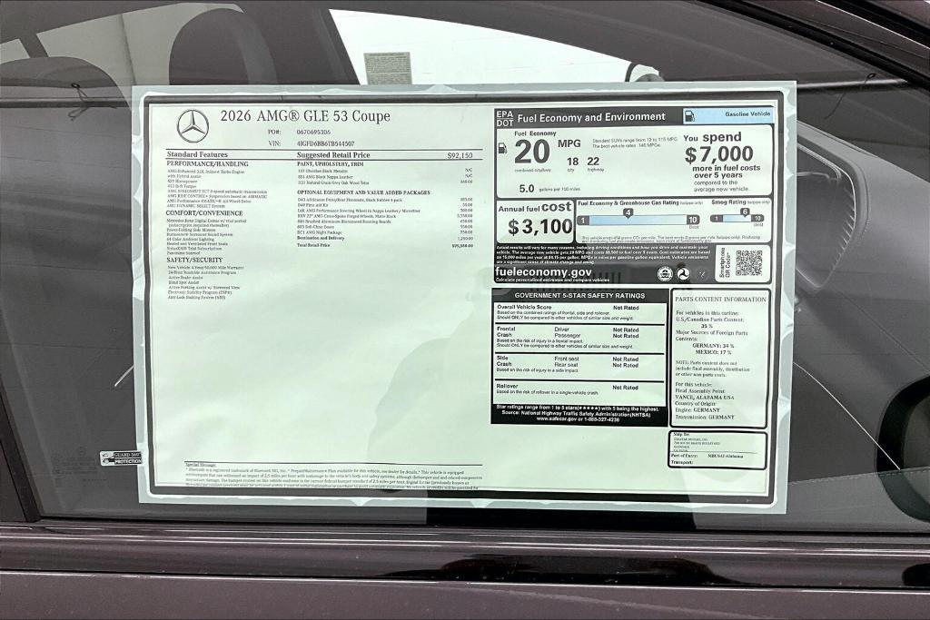 new 2026 Mercedes-Benz AMG GLE 53 car, priced at $99,580