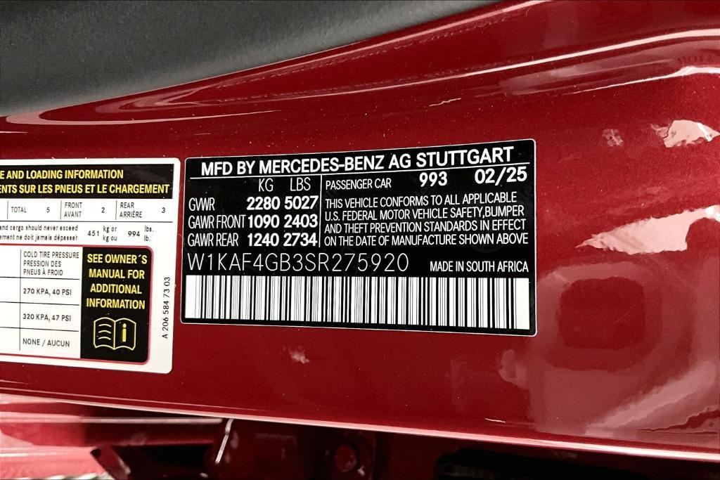 new 2025 Mercedes-Benz C-Class car, priced at $56,710