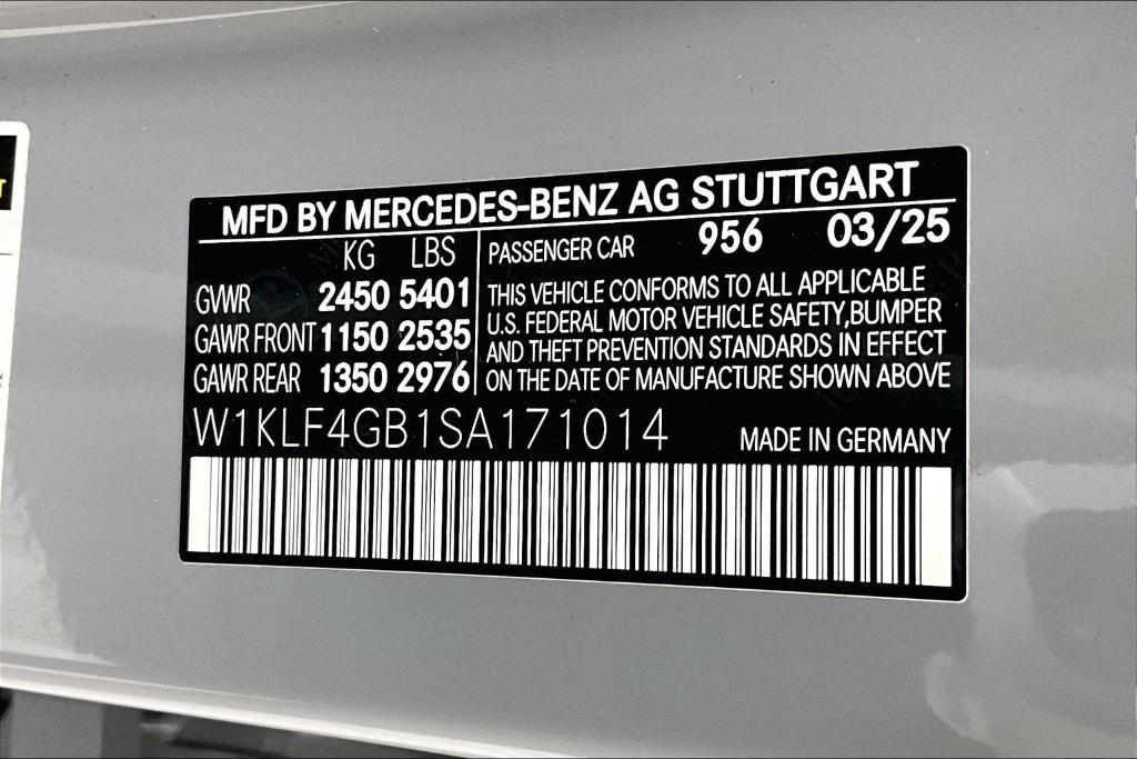 new 2025 Mercedes-Benz E-Class car, priced at $69,715