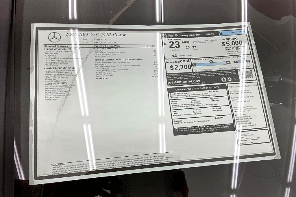 new 2026 Mercedes-Benz AMG CLE 53 car, priced at $79,465