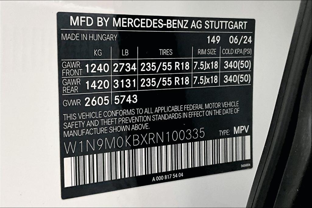 new 2024 Mercedes-Benz EQB 300 car, priced at $59,975