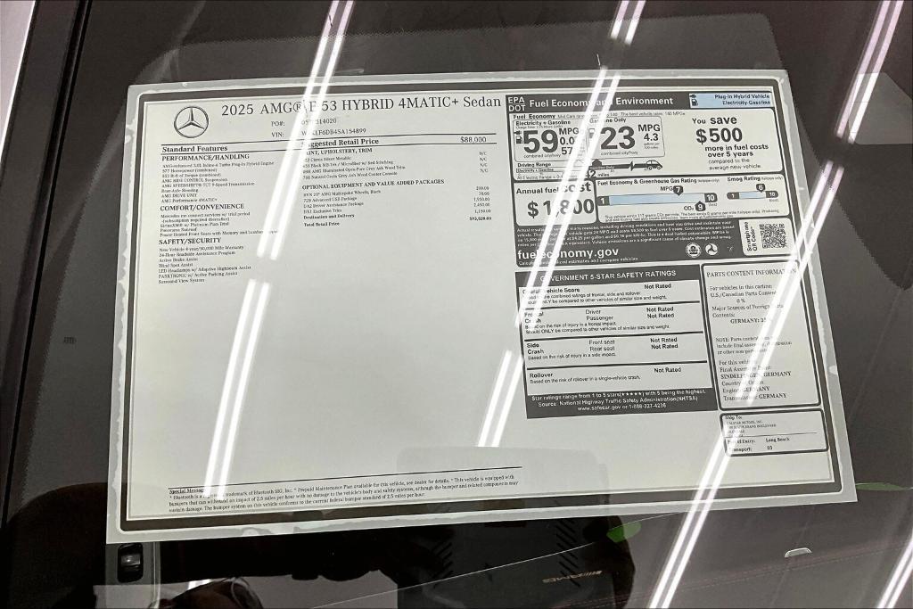 new 2025 Mercedes-Benz AMG E 53 car, priced at $93,820