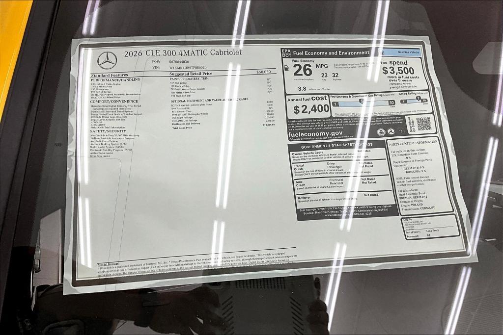 new 2026 Mercedes-Benz CLE 300 car, priced at $73,815