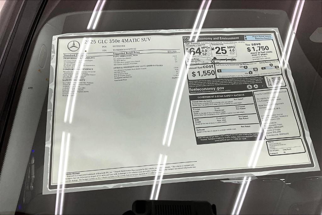 new 2025 Mercedes-Benz GLC 350e car, priced at $62,005