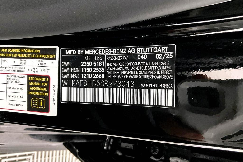 new 2025 Mercedes-Benz AMG C 43 car, priced at $64,685