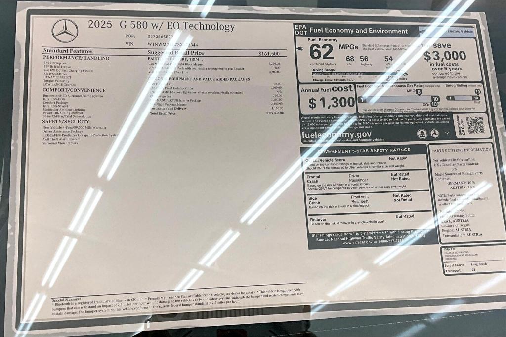 new 2025 Mercedes-Benz G-Class car, priced at $177,535
