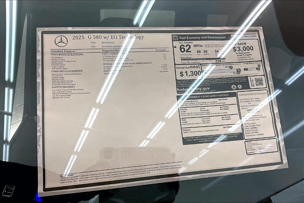 new 2025 Mercedes-Benz G-Class car, priced at $181,600
