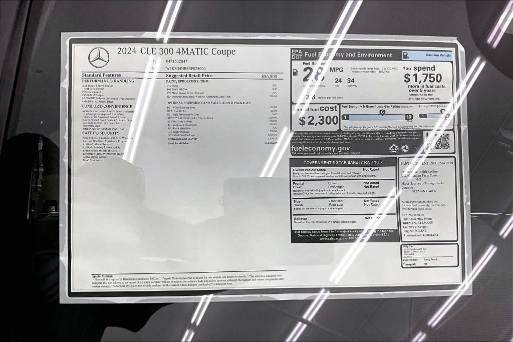 new 2024 Mercedes-Benz CLE 300 car, priced at $63,545