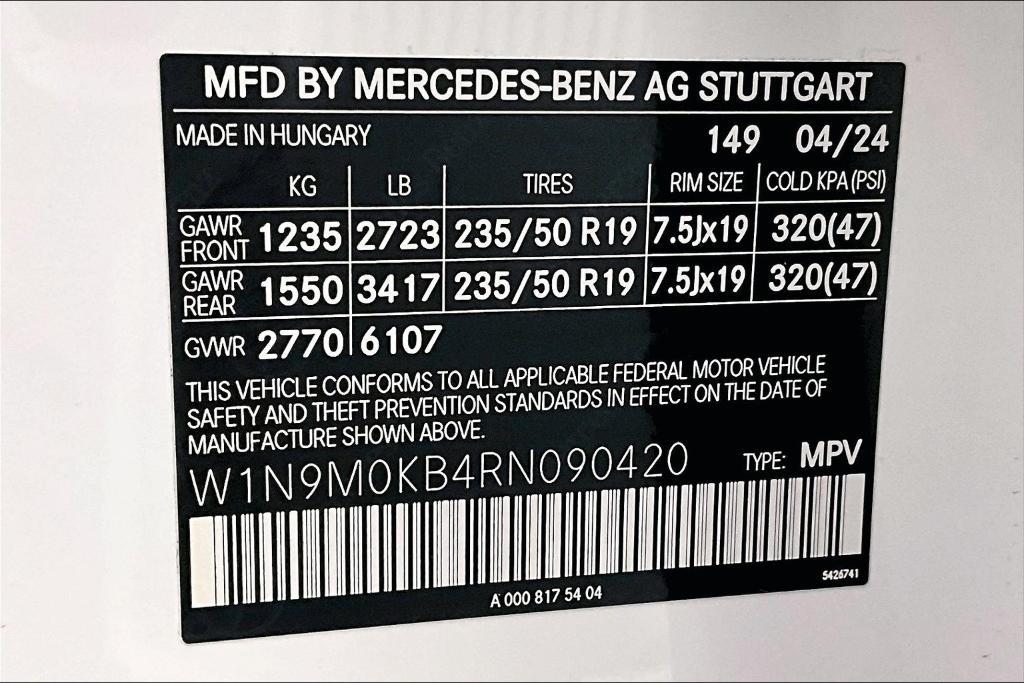 new 2024 Mercedes-Benz EQB 300 car, priced at $61,940