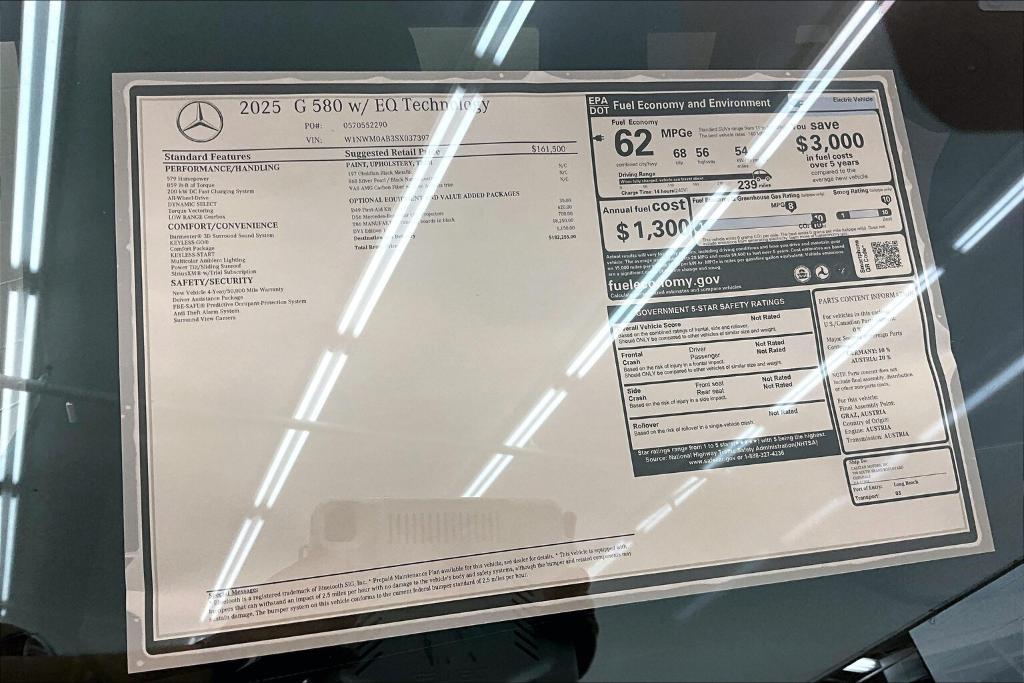 new 2025 Mercedes-Benz G-Class car, priced at $182,255