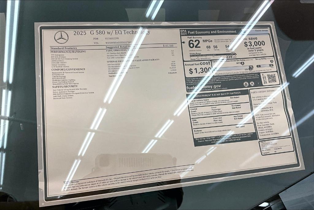 new 2025 Mercedes-Benz G-Class car, priced at $182,255