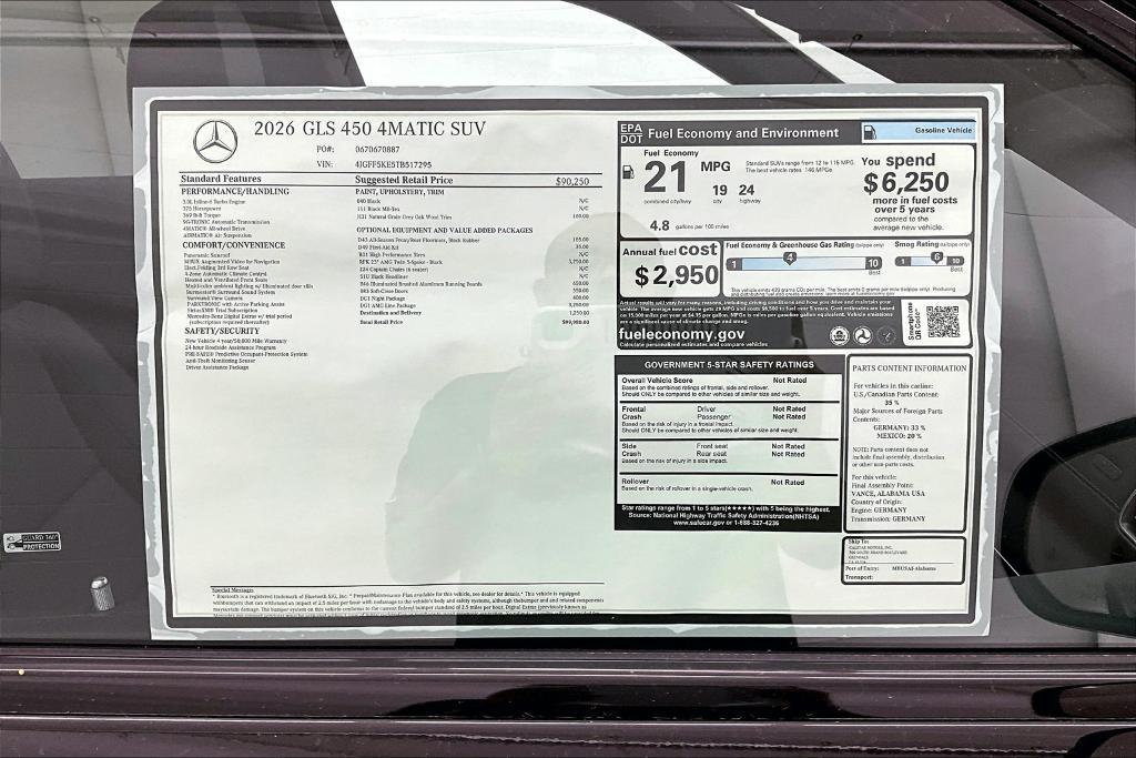 new 2026 Mercedes-Benz GLS 450 car, priced at $99,980