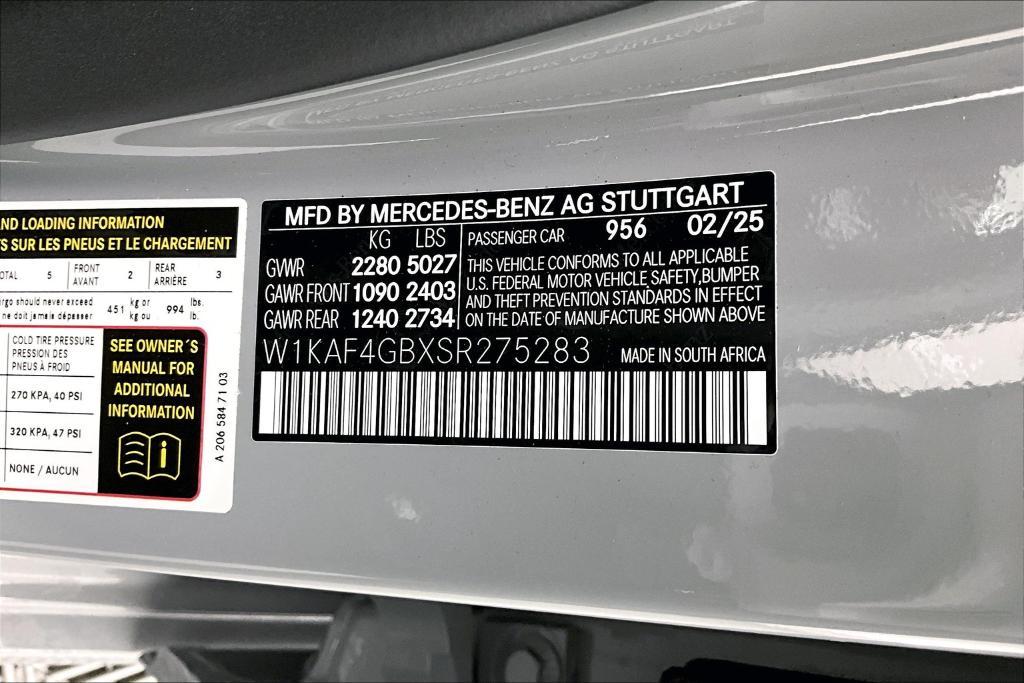 new 2025 Mercedes-Benz C-Class car, priced at $52,735