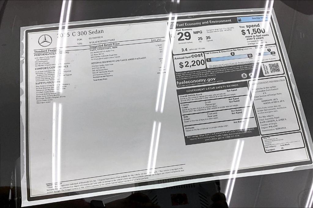 new 2025 Mercedes-Benz C-Class car, priced at $52,735
