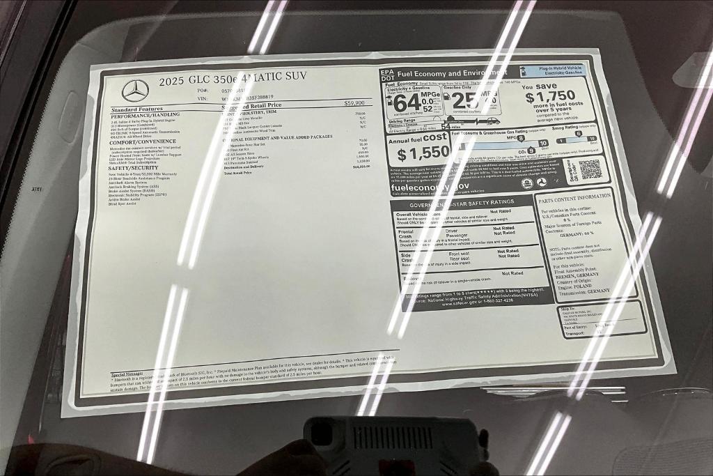 new 2025 Mercedes-Benz GLC 350e car, priced at $64,055