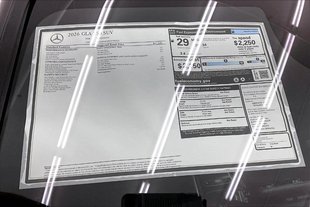 new 2026 Mercedes-Benz GLA 250 car, priced at $42,985