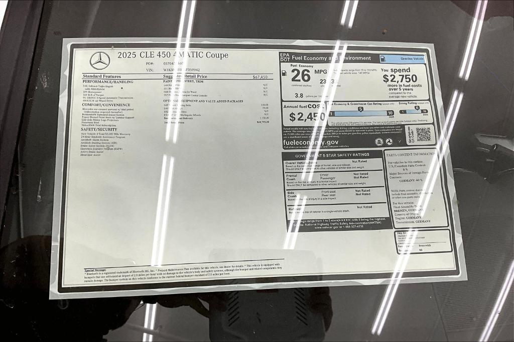 new 2025 Mercedes-Benz CLE 450 car, priced at $68,795