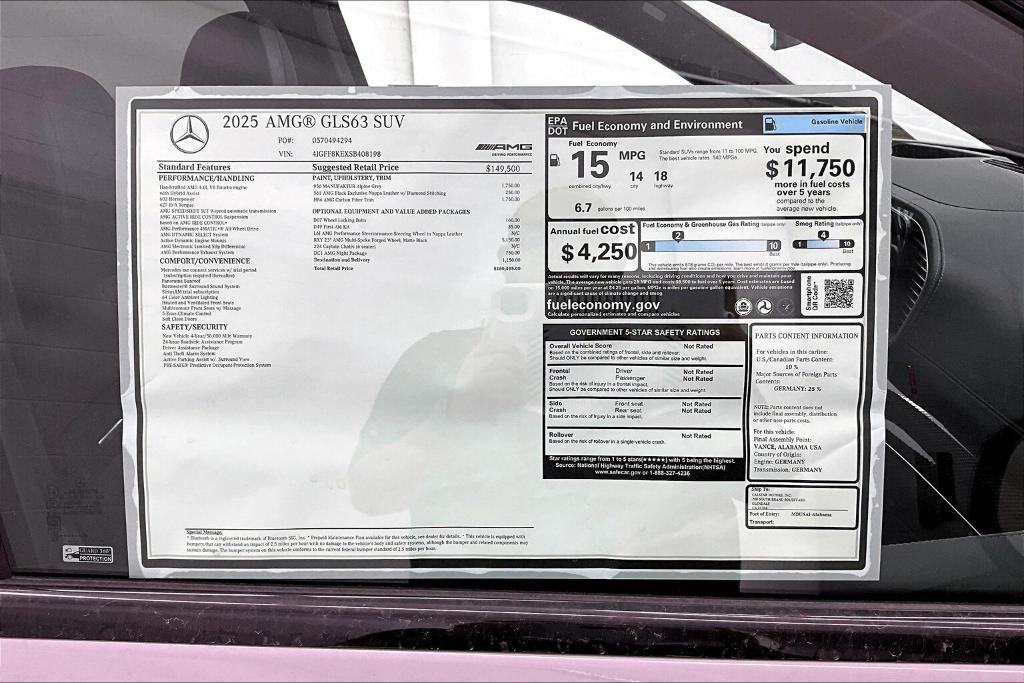 new 2025 Mercedes-Benz AMG GLS 63 car, priced at $160,495