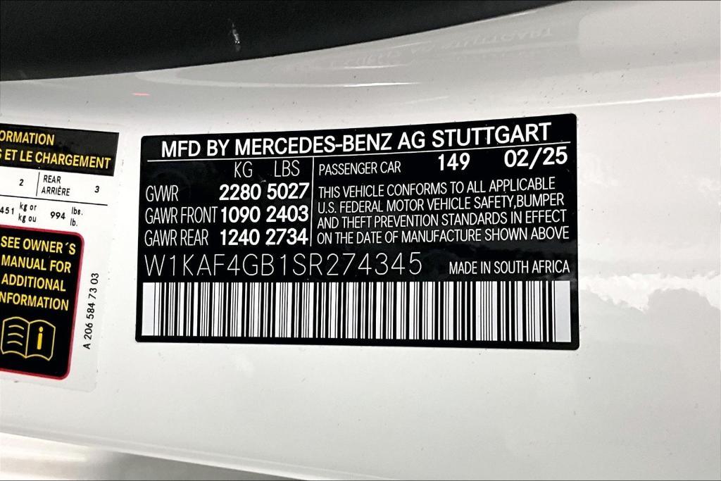 new 2025 Mercedes-Benz C-Class car, priced at $54,635
