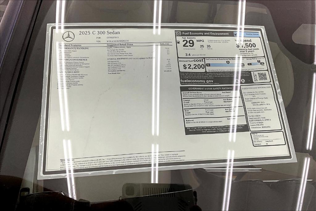 new 2025 Mercedes-Benz C-Class car, priced at $53,085