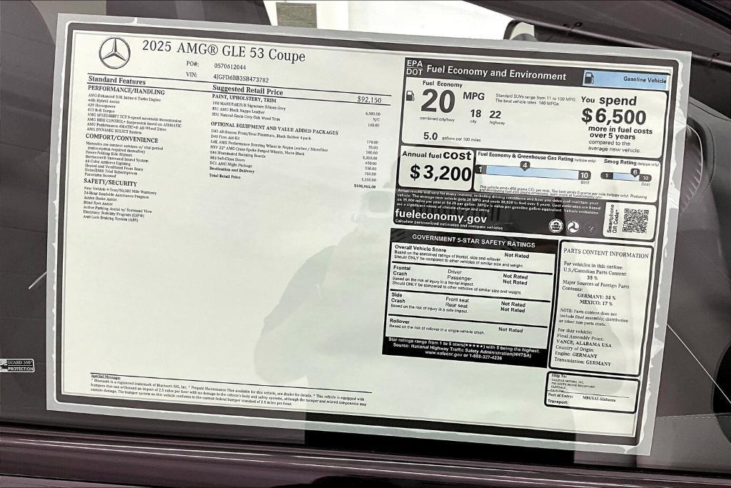 new 2025 Mercedes-Benz AMG GLE 53 car, priced at $105,965