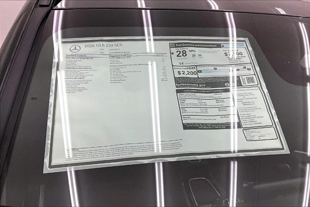 new 2026 Mercedes-Benz GLB 250 car, priced at $48,135