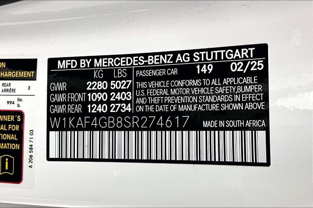 new 2025 Mercedes-Benz C-Class car, priced at $51,660