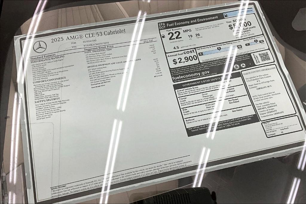 new 2025 Mercedes-Benz AMG CLE 53 car, priced at $87,315