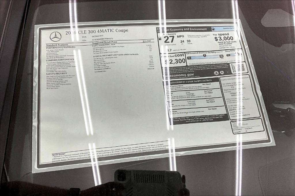 new 2026 Mercedes-Benz CLE 300 car, priced at $68,215