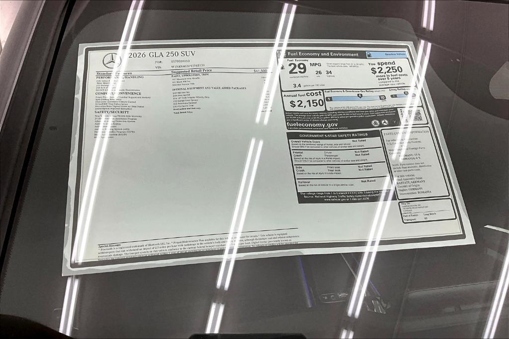 new 2026 Mercedes-Benz GLA 250 car, priced at $46,995