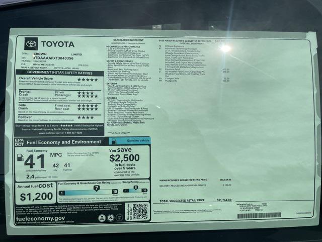 new 2026 Toyota Crown car, priced at $51,744