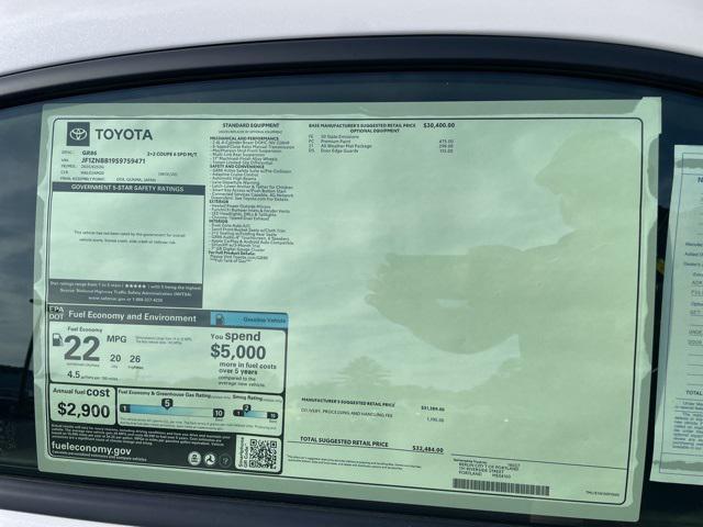 new 2025 Toyota GR86 car, priced at $32,484